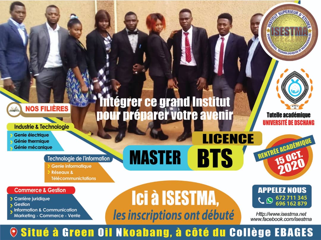 Banner - Institut Supérieur d’Etudes Scientifiques, Technologiques et Managériales (ISESTMA)